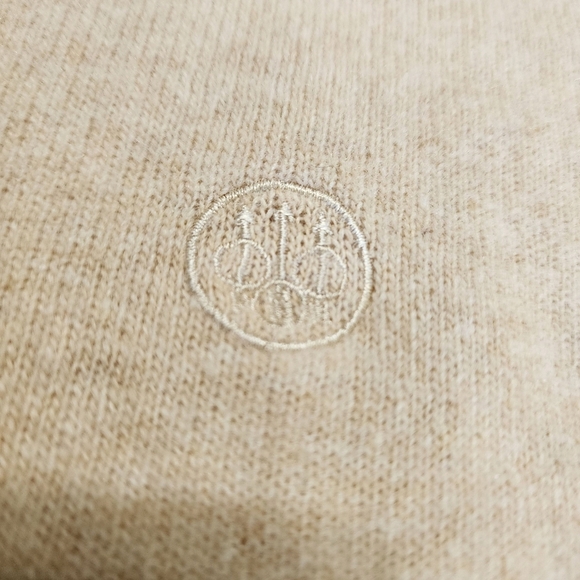 Beretta Men’s Wool 1/4 Zip Pullover Sweater Beige Tan Size Large Made in Italy - Picture 3 of 7